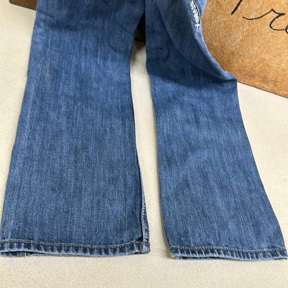 Boys Retro Wrangler Blue Jeans Bootcut Jeans Adjustable Waist - Picture 5 of 8